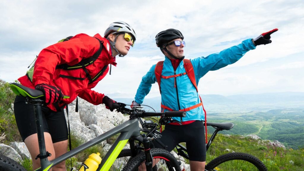 Teenagers on a Mountain bike