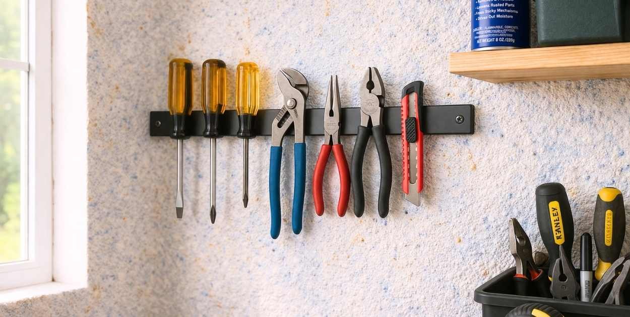 Organized workshop tools and supplies