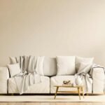 cozy finished living room warm lighting plants rug wall art real home natural light