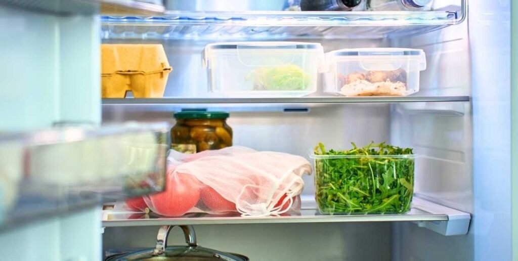 open fridge meal prep containers