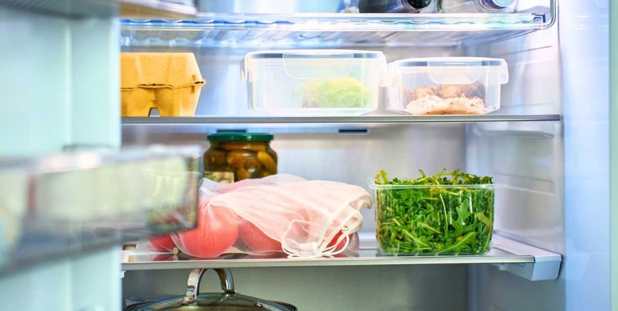 open fridge meal prep containers