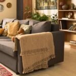 mixed textures interior design rough smooth soft hard materials example living room close up