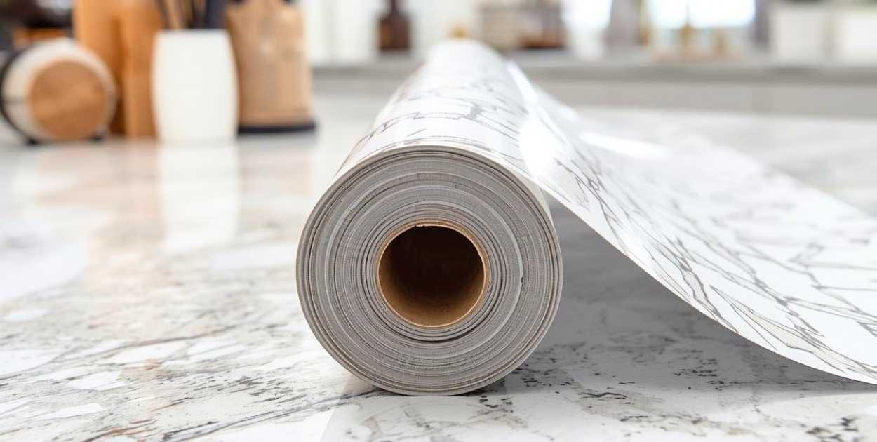 roll of countertop vinyl contact paper unrolled texture