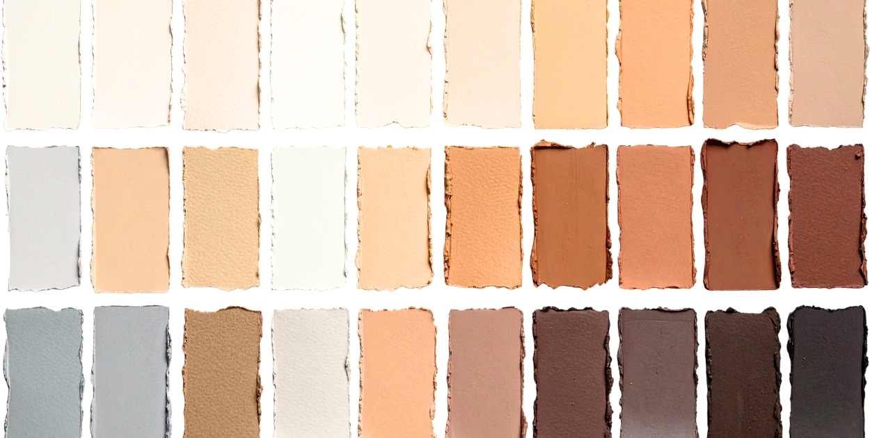 cool neutral color palette comparison beige taupe gray undertones swatches