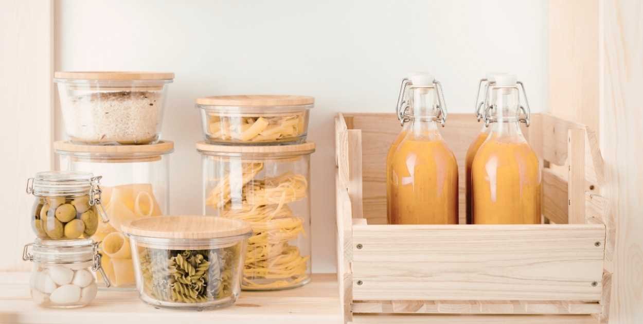 small pantry cabinet organized