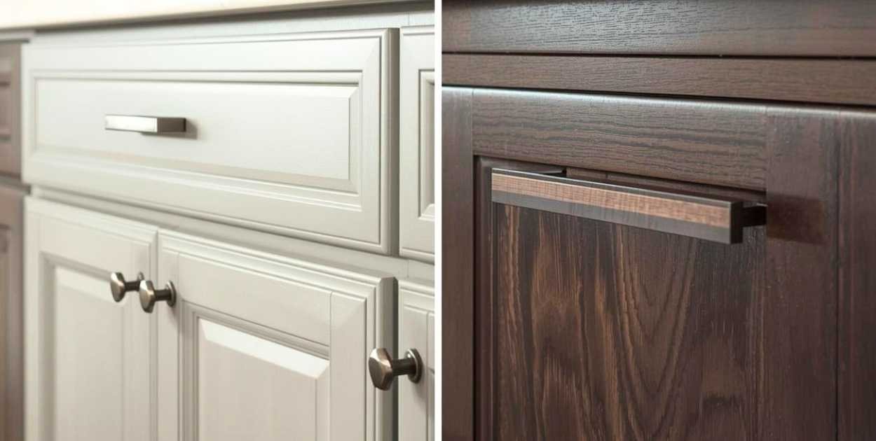 cabinet knobs vs bar pulls comparison on kitchen cabinets