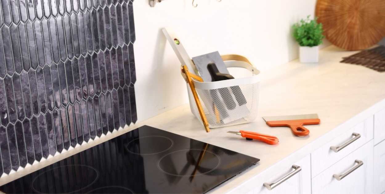 applying contact paper countertop bubbles smoothing squeegee